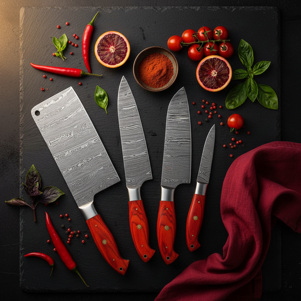 Damascus Kitchen Knife Sets