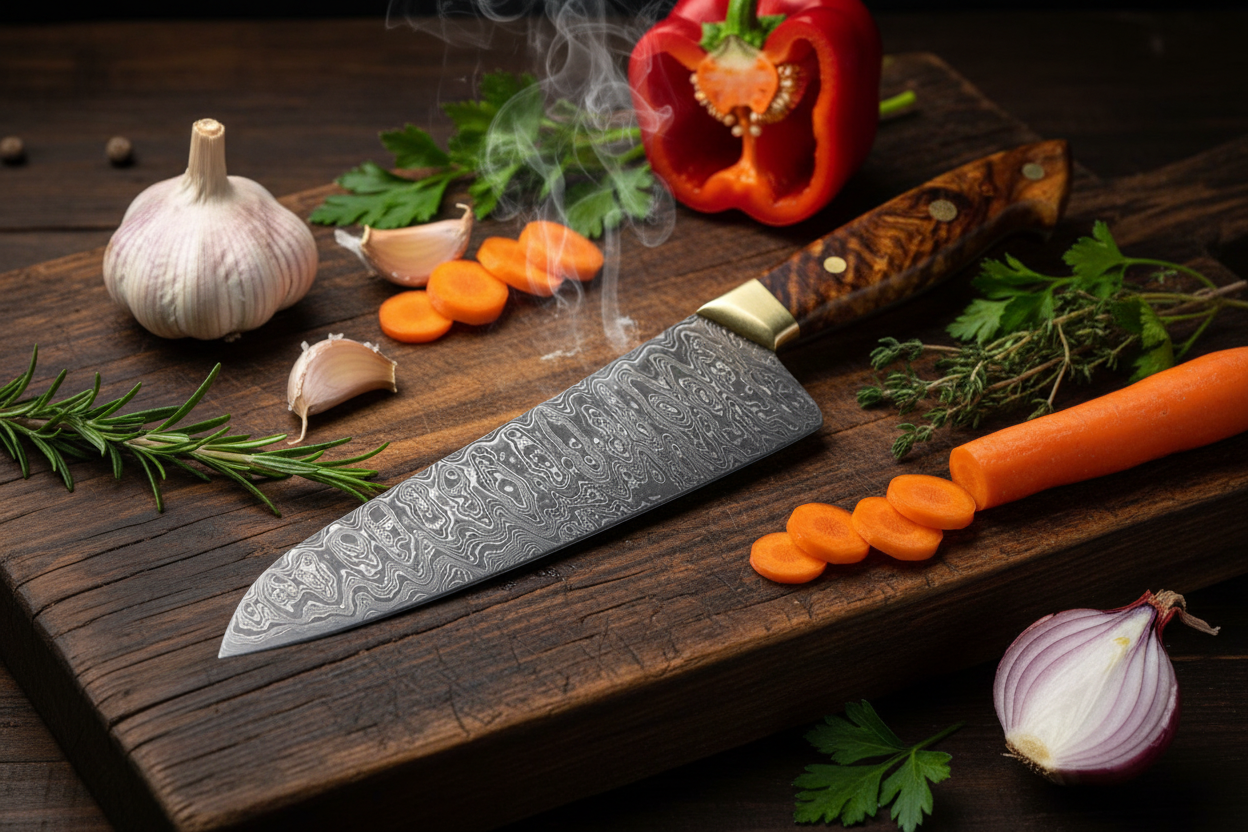 Damascus Chef Knife Lifestyle