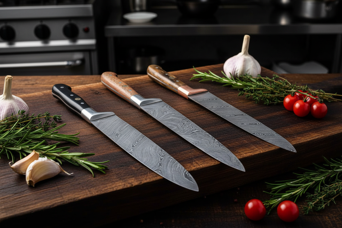 Damascus Chef Knife Set Lifestyle