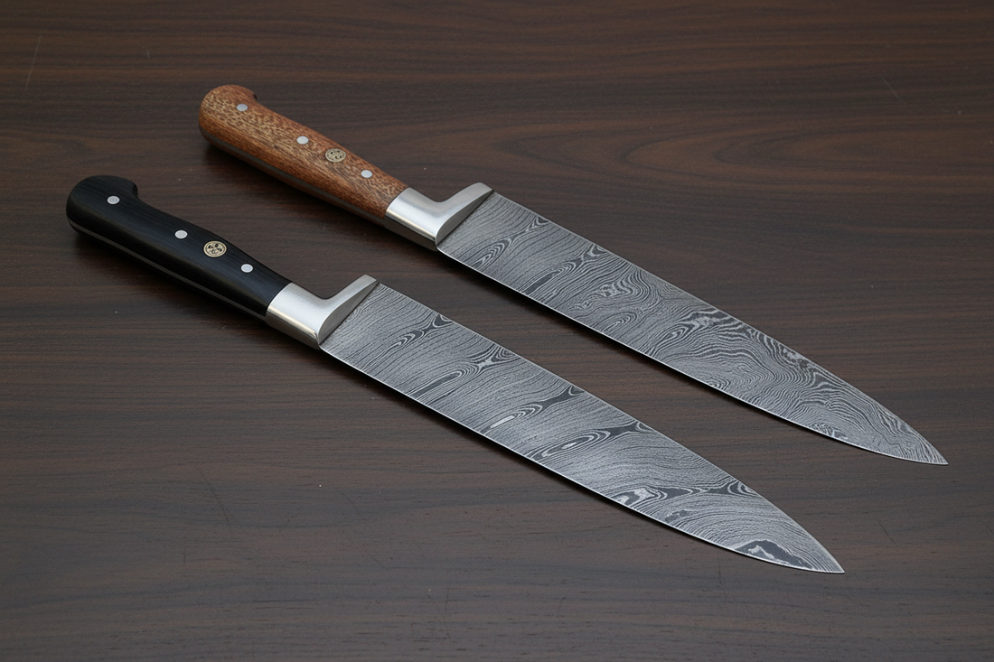Damascus Knife Set Clear Detail