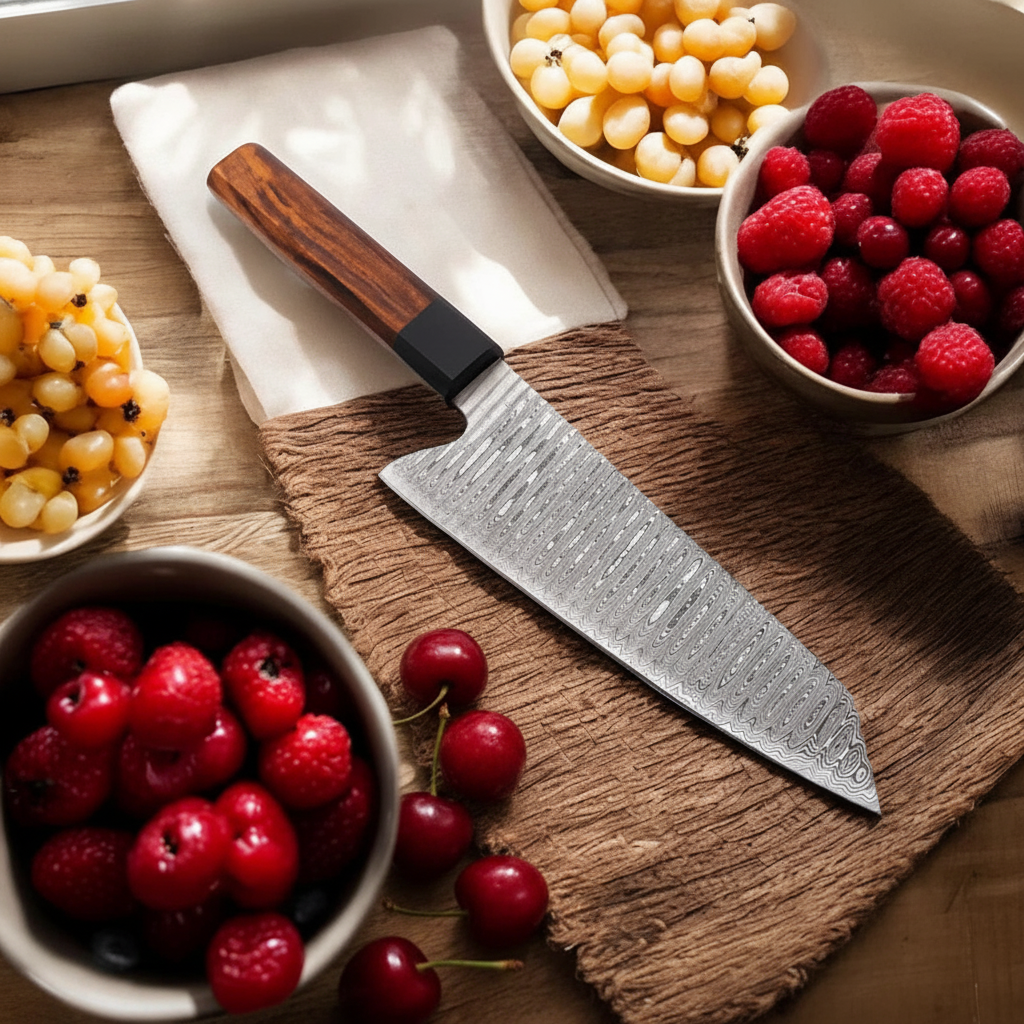 Enhanced Damascus Chef Knife Lifestyle