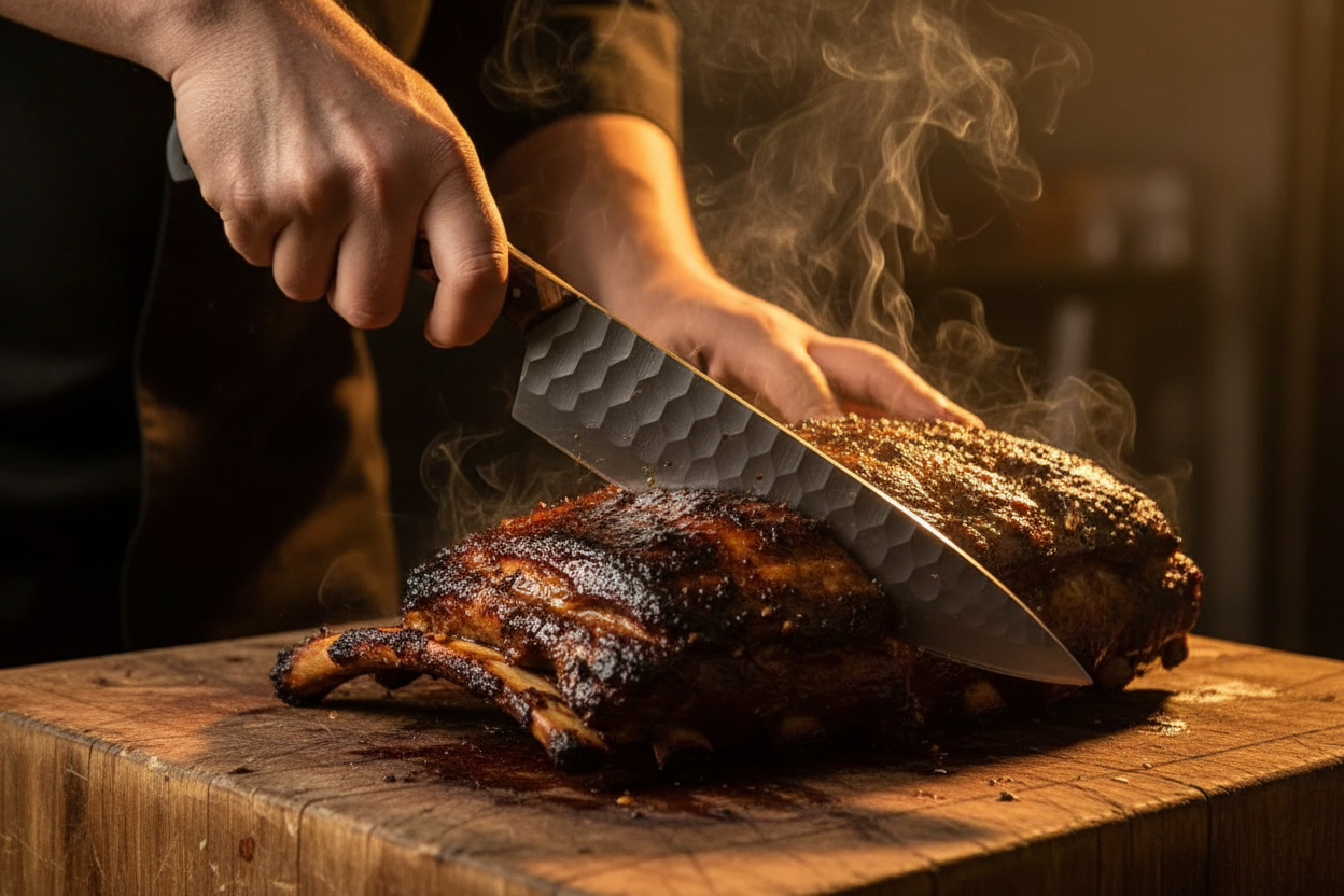 Meat Carving Scene — Hammered Cleaver