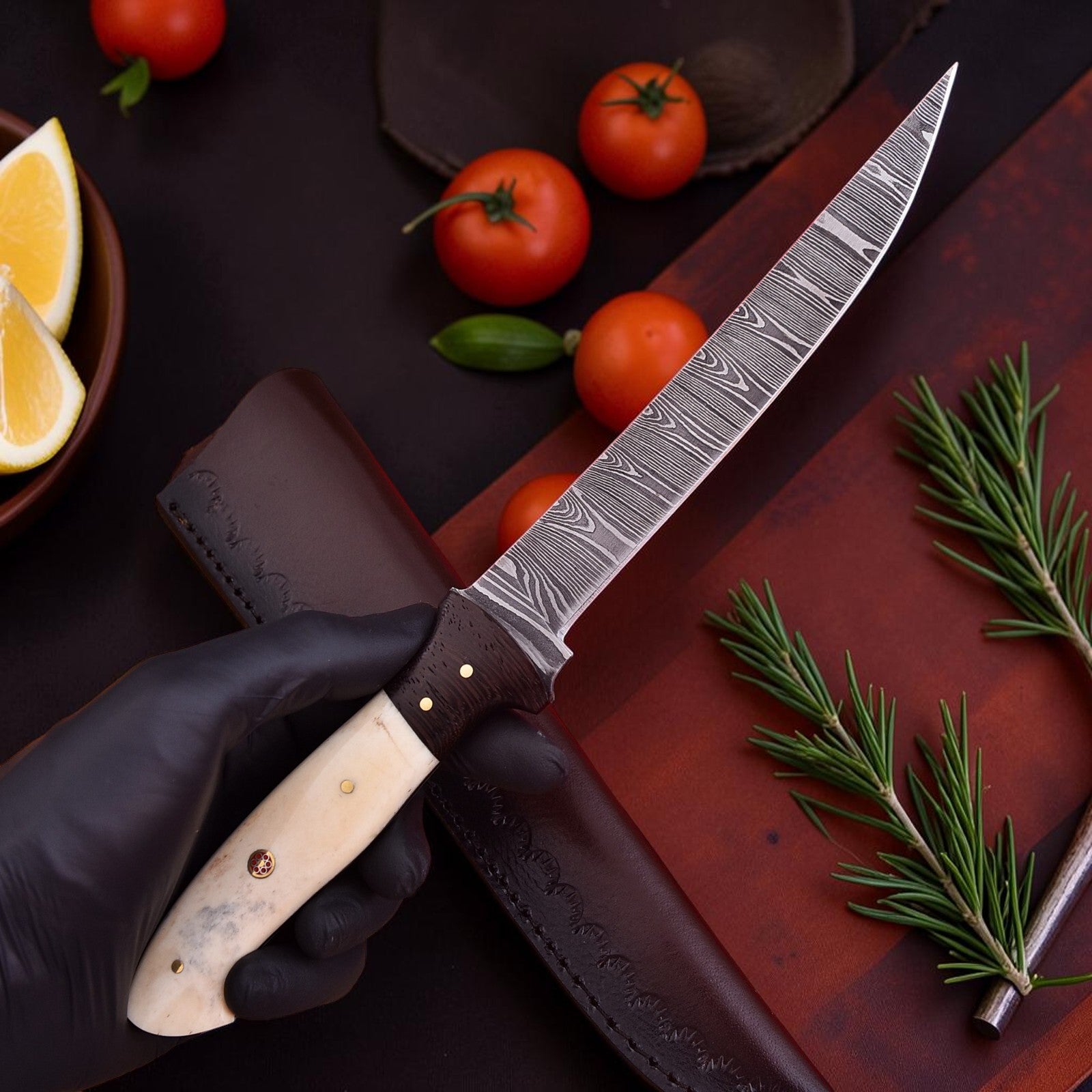 Ivywood Damascus Fillet Knife