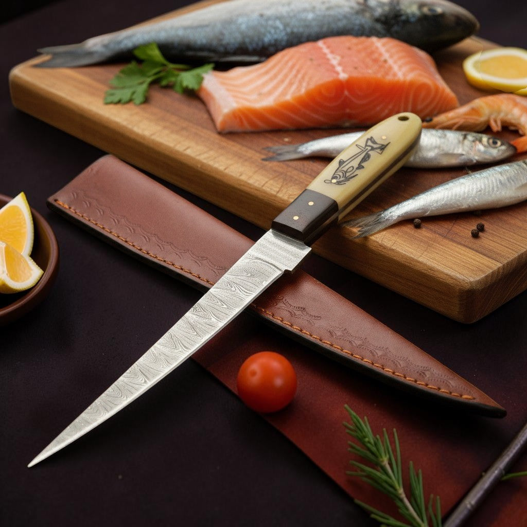 Carvedrose Damascus Fillet Knife