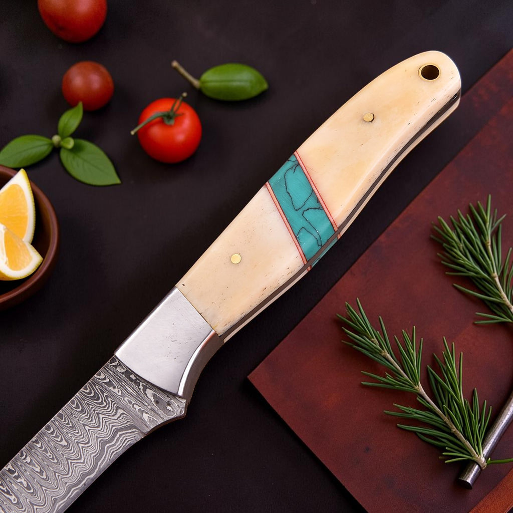 Azurebone Damascus Fillet Knife