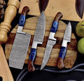 Ravenoak Prime™ 4-Piece Damascus Kitchen Knife Set with Rosewood & Pakka Handles
