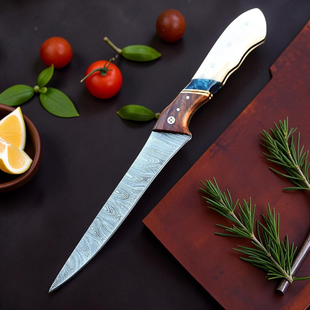 Rosebone Damascus Fillet Knife