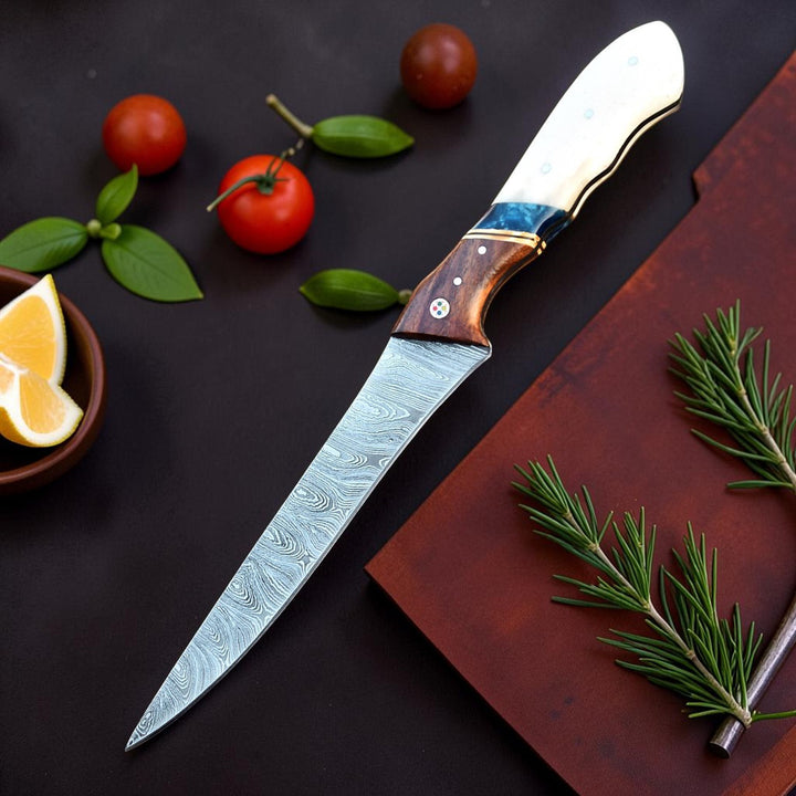 Rosebone Damascus Fillet Knife