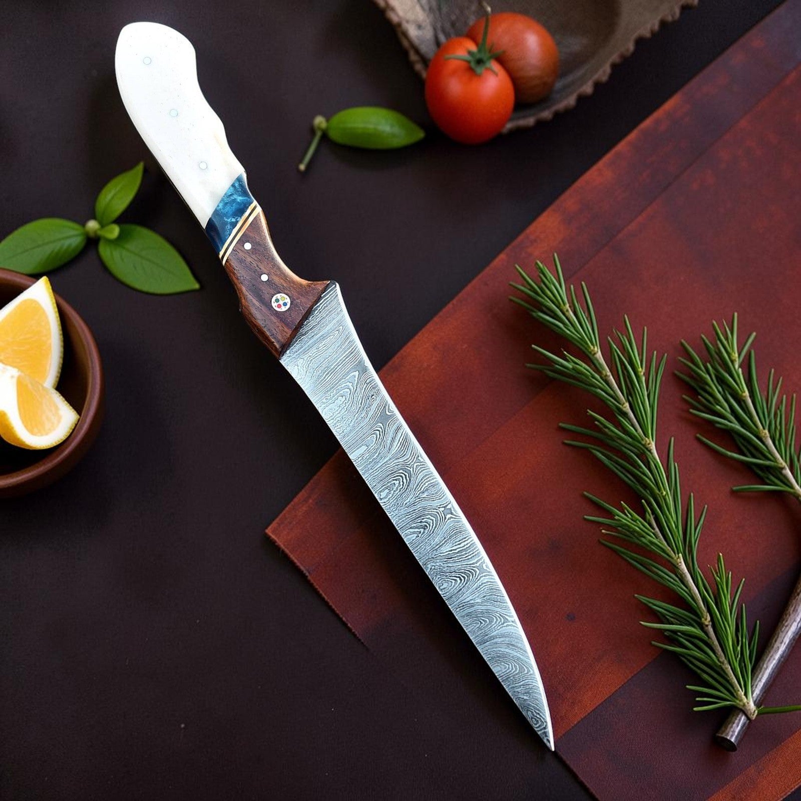 Rosebone Damascus Fillet Knife