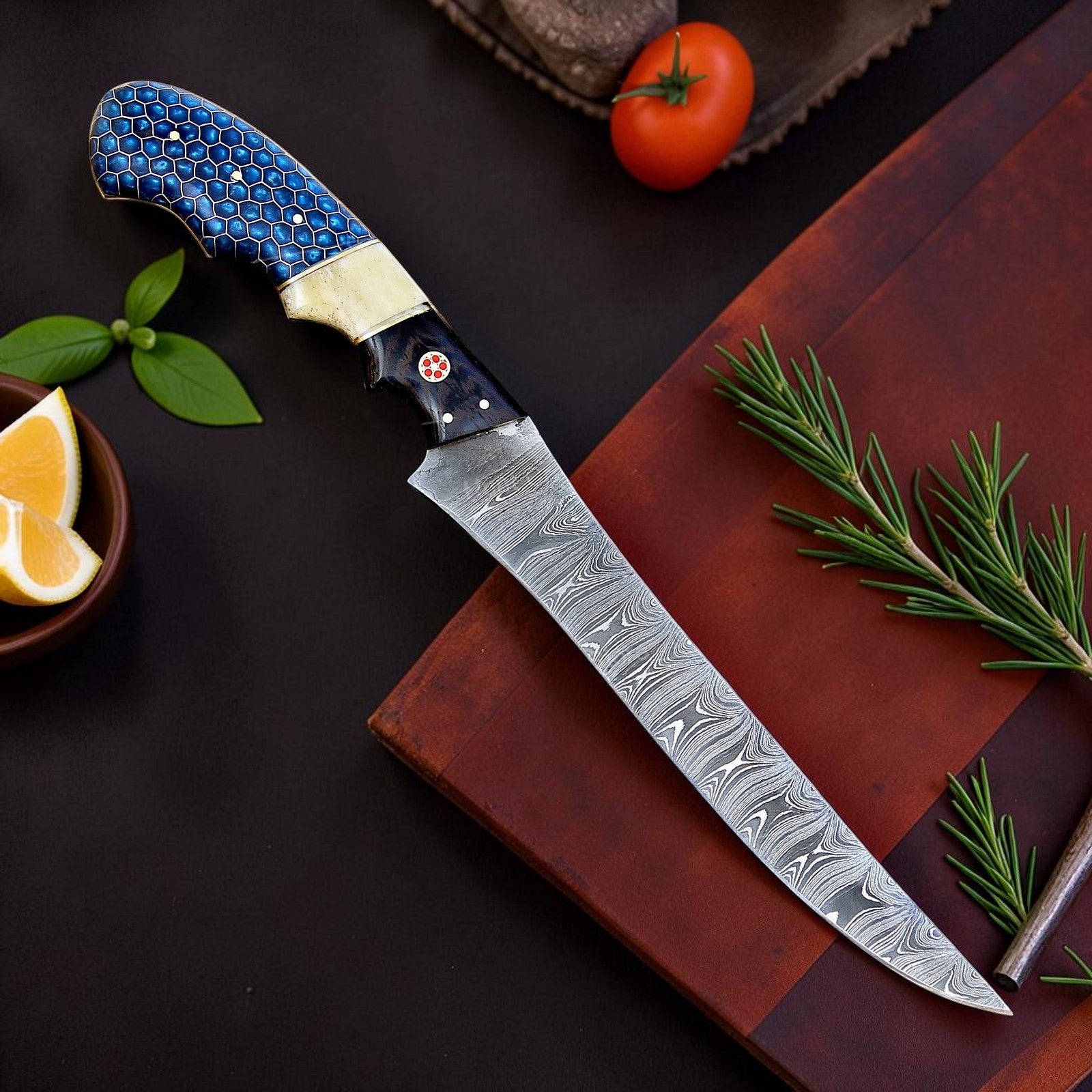 Honeybone Damascus Fillet Knife