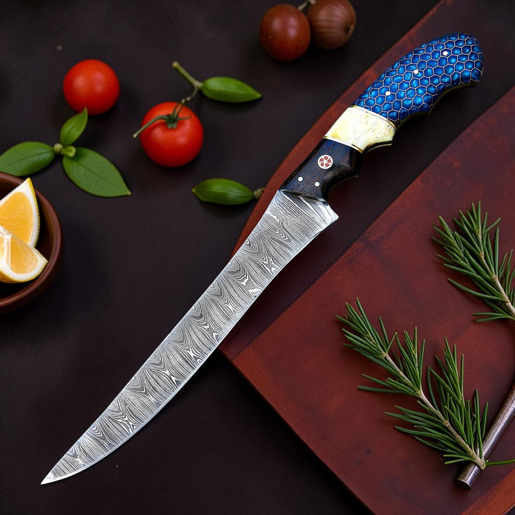 Honeybone Damascus Fillet Knife