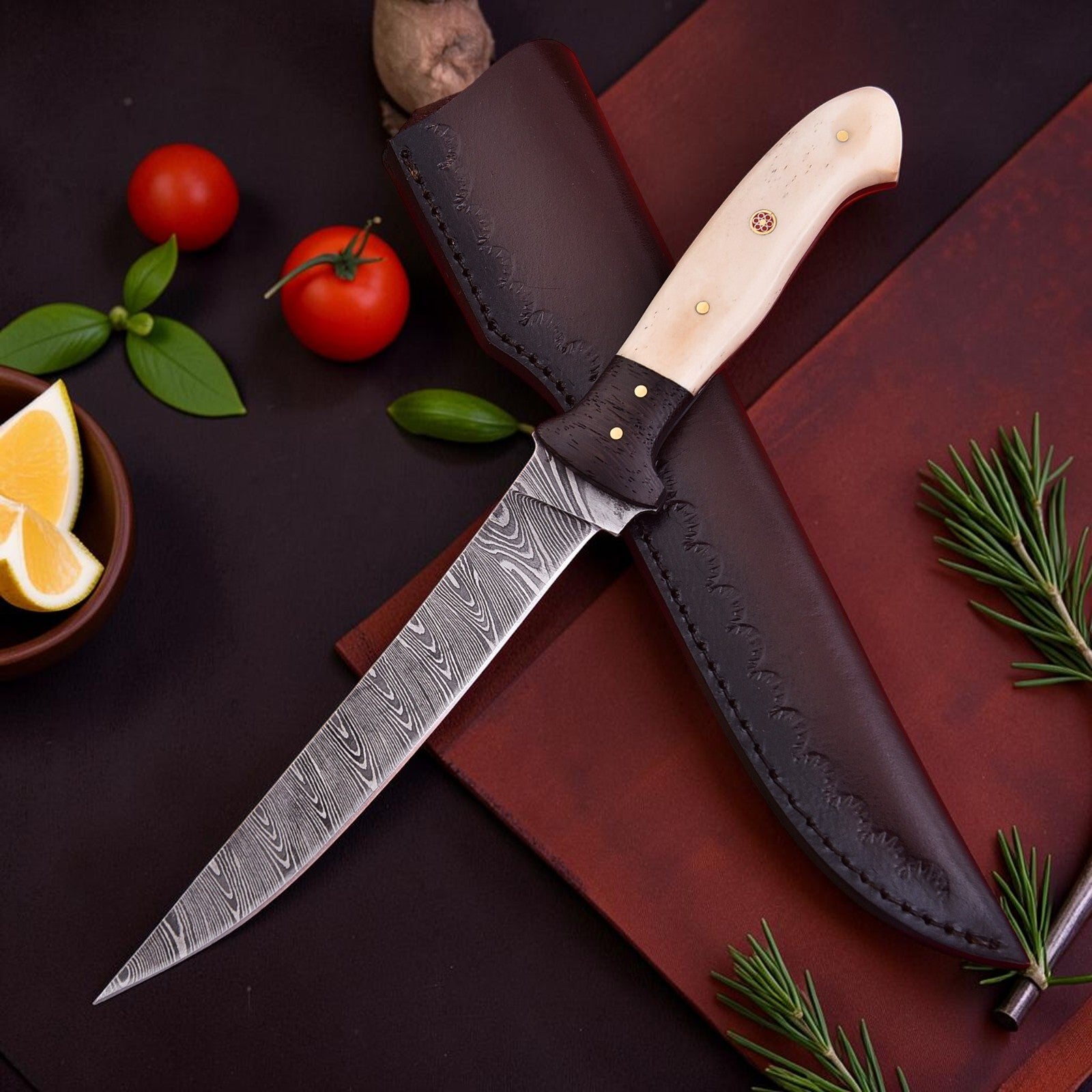 Ivywood Damascus Fillet Knife